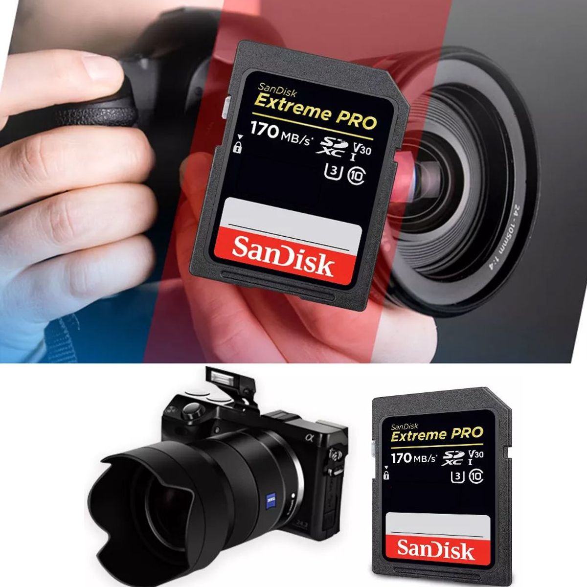 SANDISK - Memoria Sandisk SD Extreme PRO 200mbs 64GB Camara Sony Canon