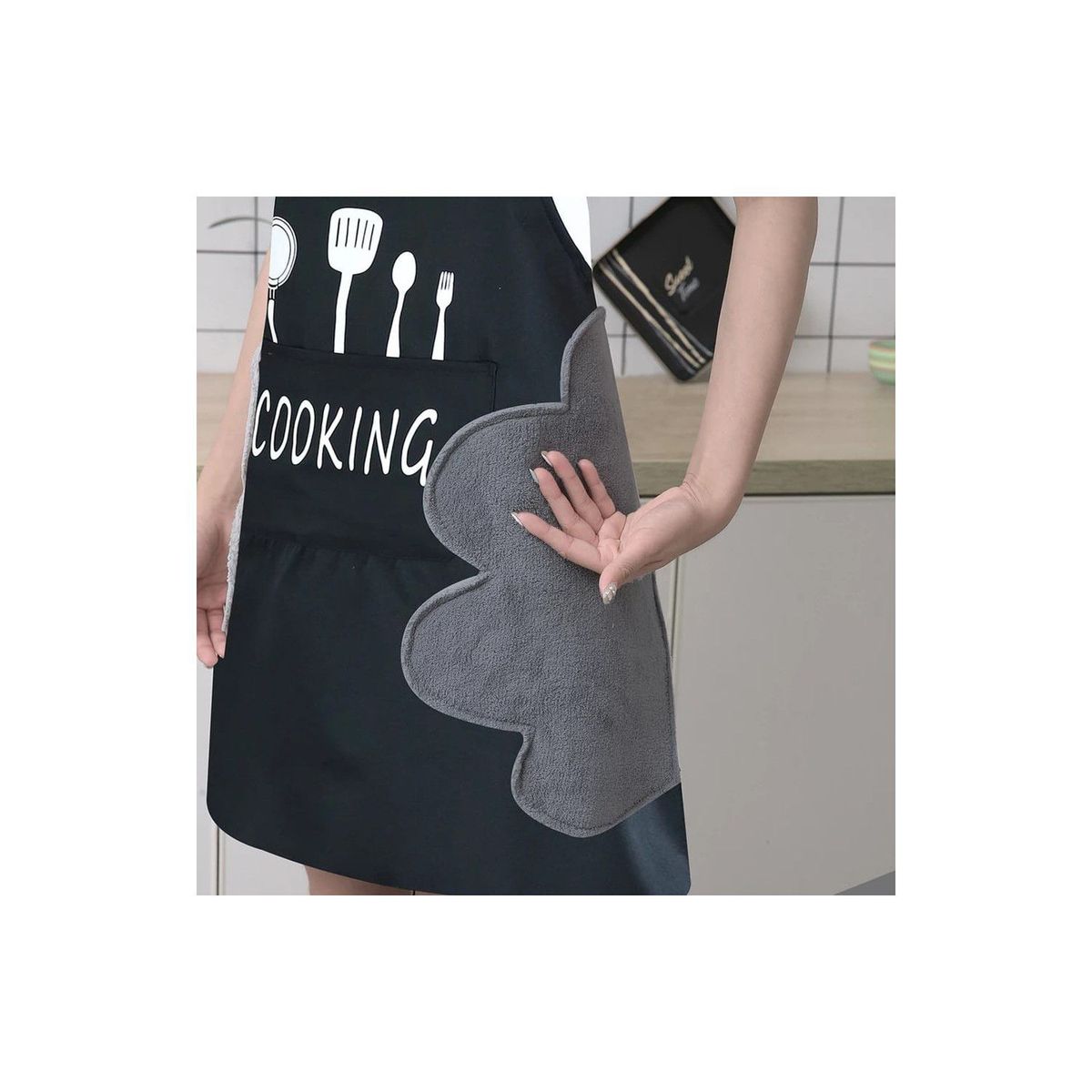 GENERICO - Mandil Delantal de cocina impermeable con secador Modelo Aleatorio