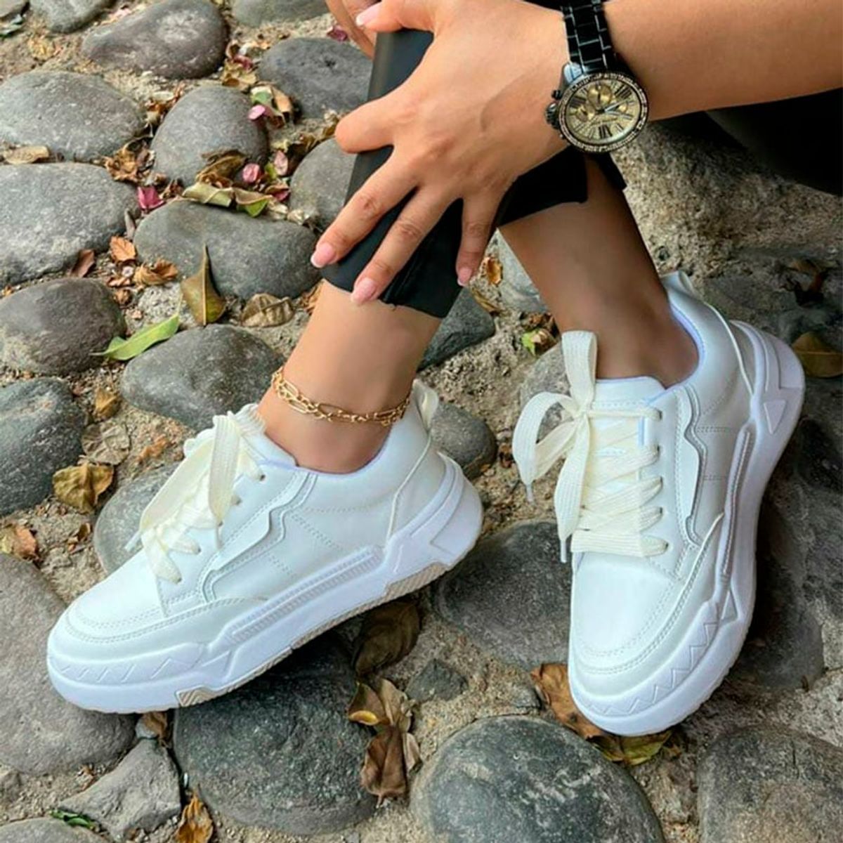 GENERICO - 051L-53 Zapatilla Mujer Lia Peace Color Blanco.-