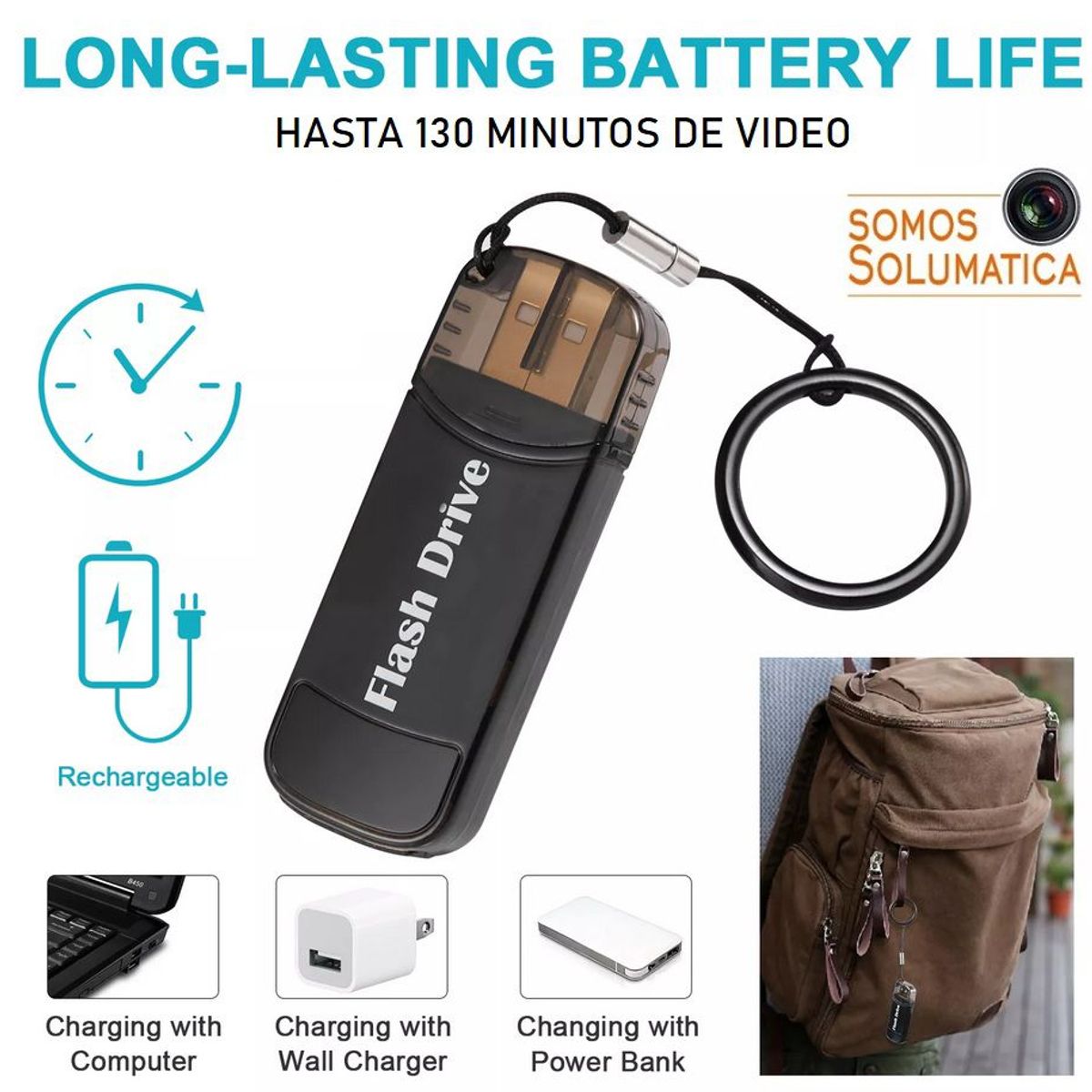 GENERICO - Cámara Usb Espía - Audio Y Video 32gb - Cámara Invisible