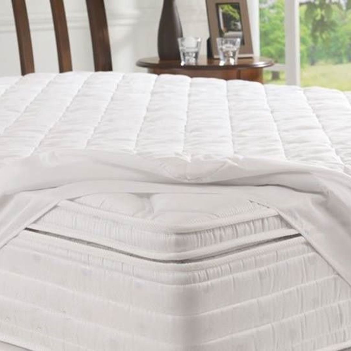 GENERICO - Protector de colchón Acolchado tamaño Queen - Blanco