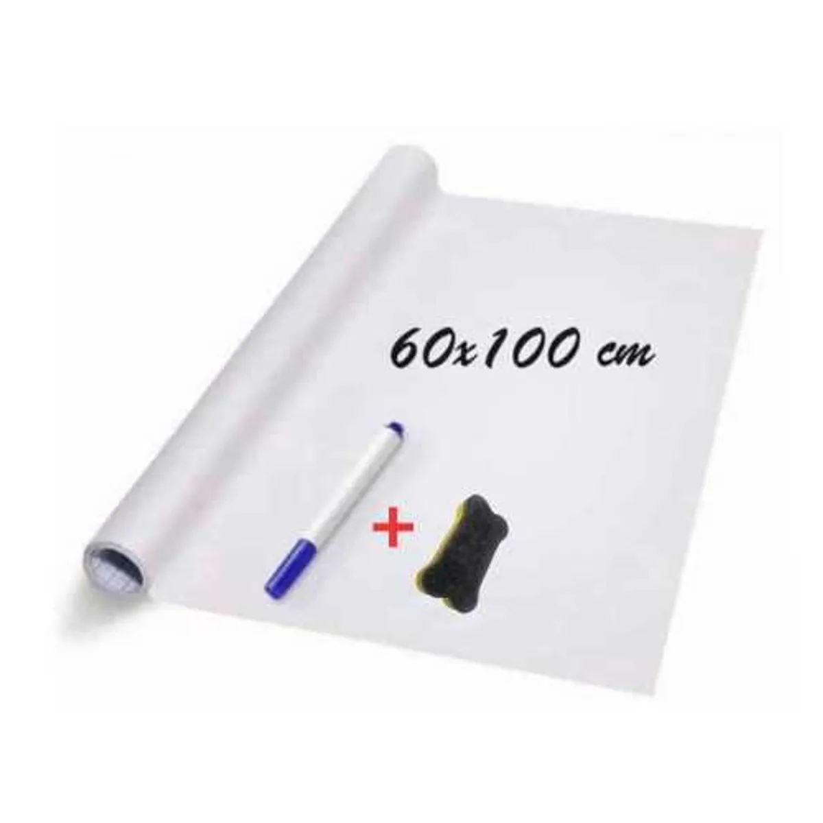 GENERICO - LAMINA PIZARRA ADHESIVA BLANCO - 100X60CM - BORRADO AL SECO