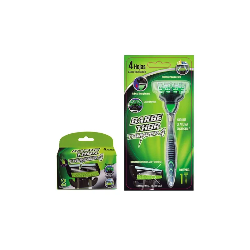 S/M - Pack Afeitador recargable Barbethor Thunder4 + 2 recargas