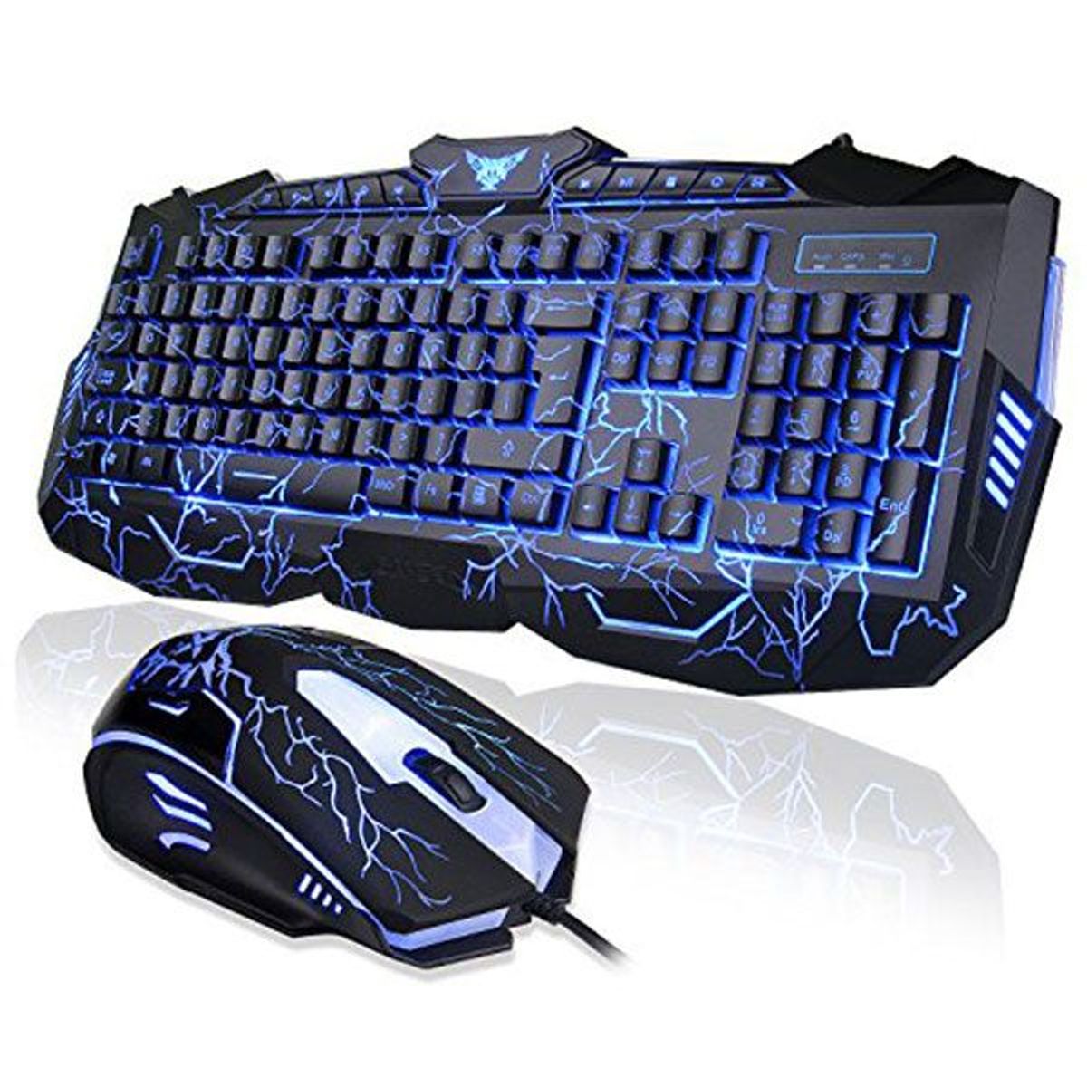 GN - Kit Gamer Teclado  Mouse  Pad Luces Led