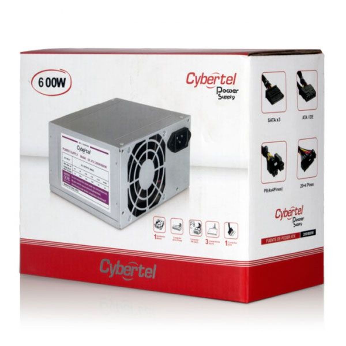 CYBERTEL - Fuente De Poder Cybertel Atx 600w