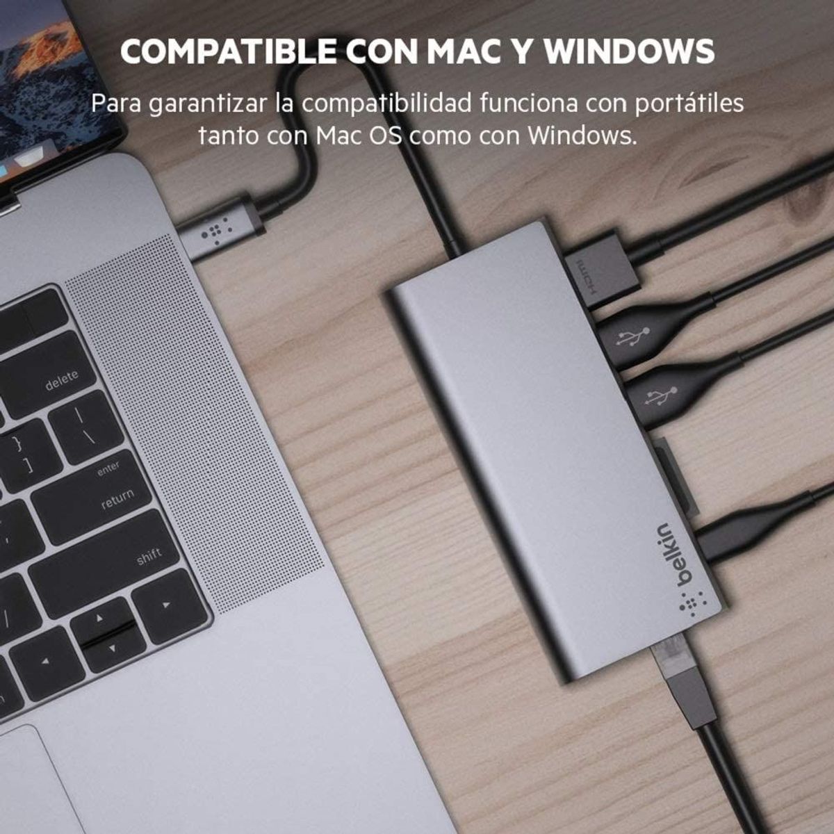 BELKIN - Belkin Docking Station Multimedia Hub USB-C HDMI Ethernet F4U092BTSGY