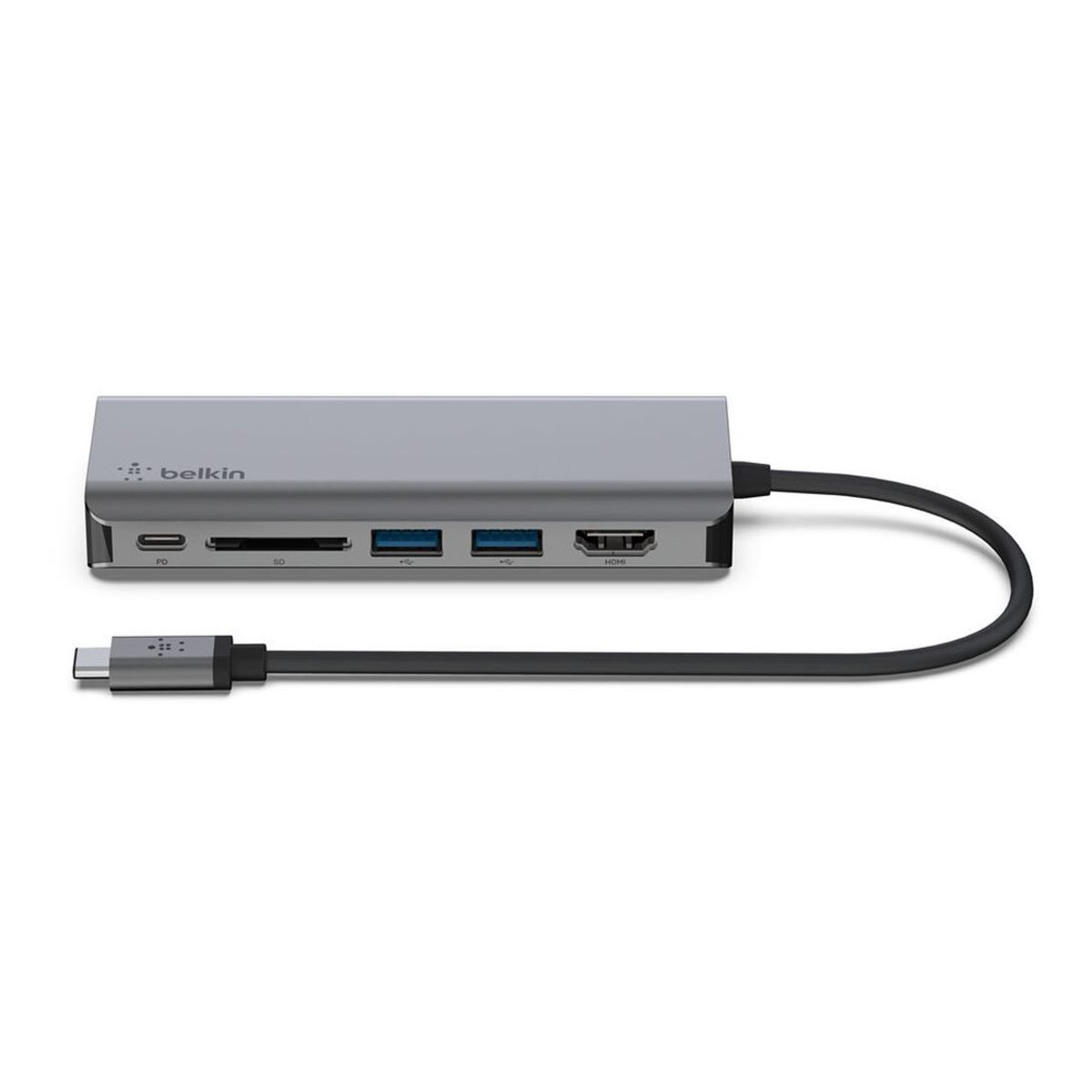 BELKIN - Docking Belkin 6 en 1 USB-C HDMI 4k @30Hz RJ45 PD 100W Lector SD - AVC008BTSGY