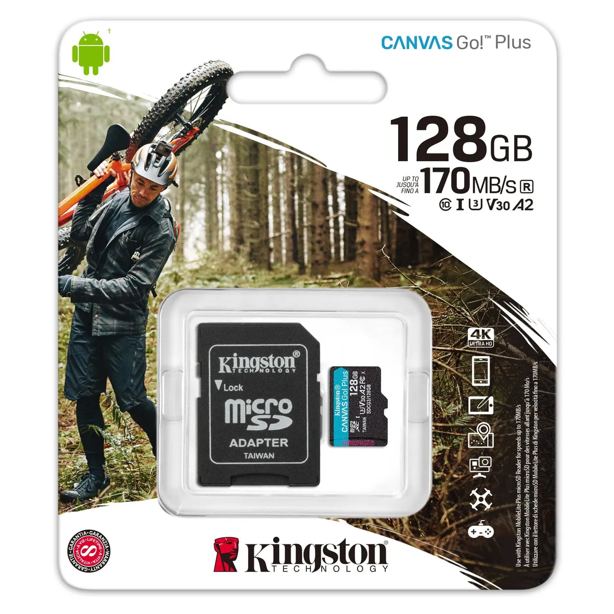 KINGSTON - Kingston 128GB Canvas Go Plus UHS I MicroSDXC SDCG3128GB
