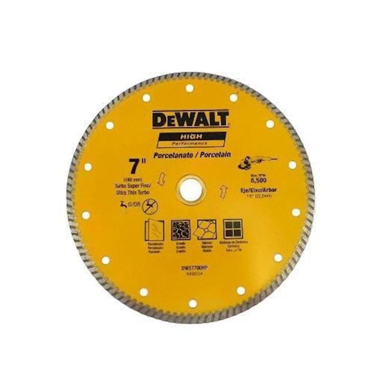 DEWALT - Disco Diamantado 7" Ultra Fino Turbo (180 x 1.6mm) - pack 3 unid