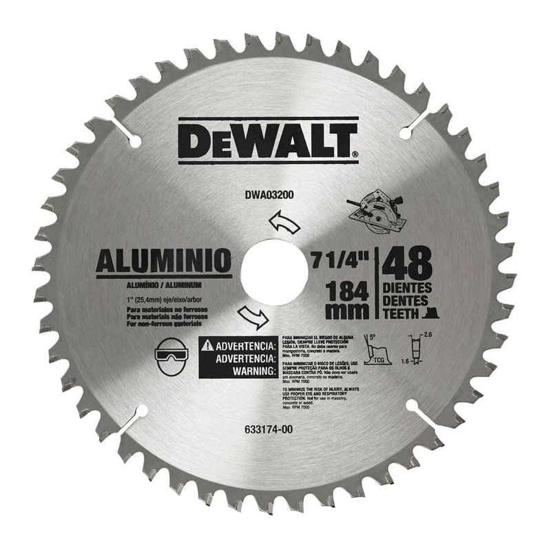 DEWALT - Disco Sierra 7-1/4" 48 Dientes Aluminio - pack 3 unid