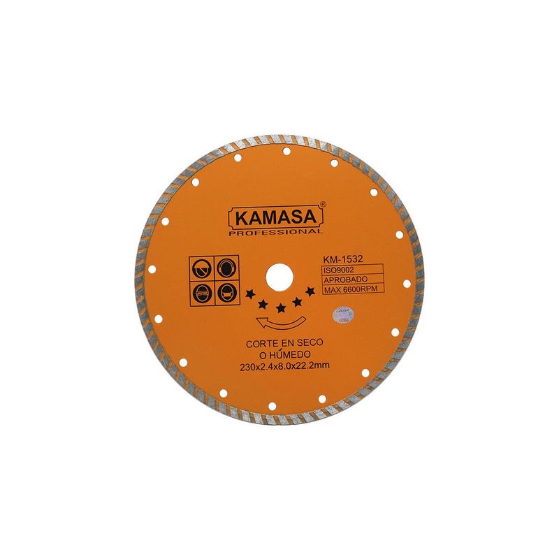 KAMASA - DISCO DIAMANTADO TURBO 230 MM NARANJA