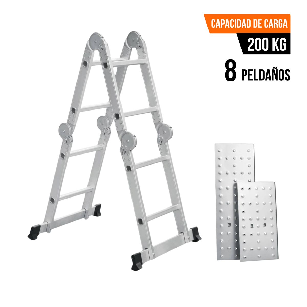 TRUPER - Escalera multiposición 8 peldaños soporta 200Kg Truper