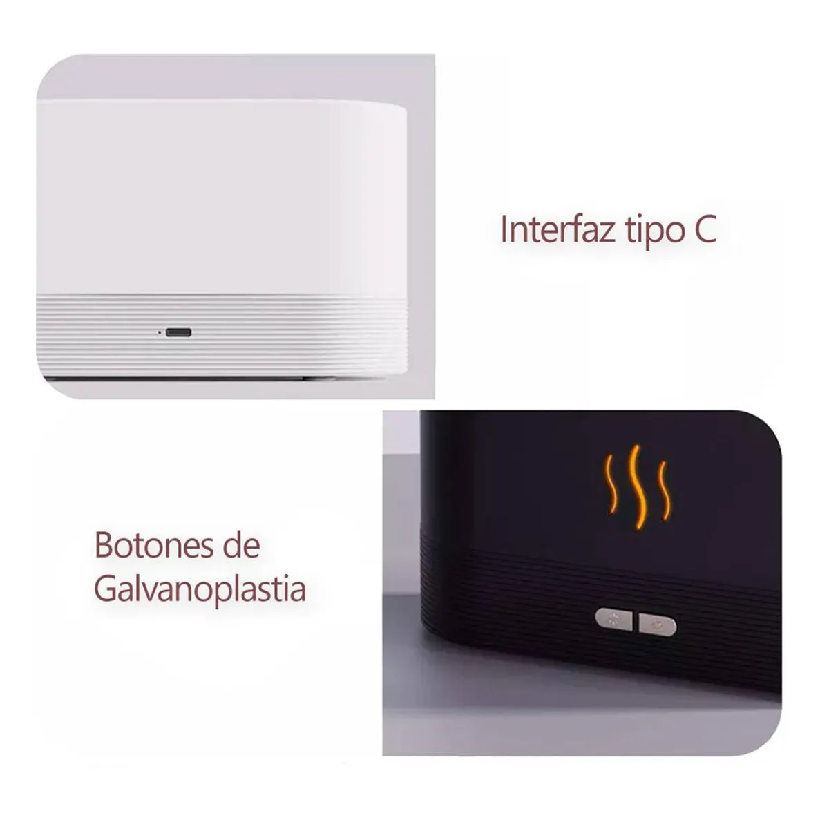 GENERICO - humidificador de aire 3D Flame Aromatizante Negro Mas Una Esencia