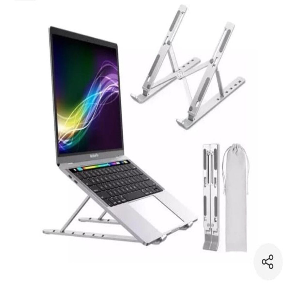 GENERICO - Base Soporte Laptop Aluminio Notebook Mac Macbook Tabletas Ajustable