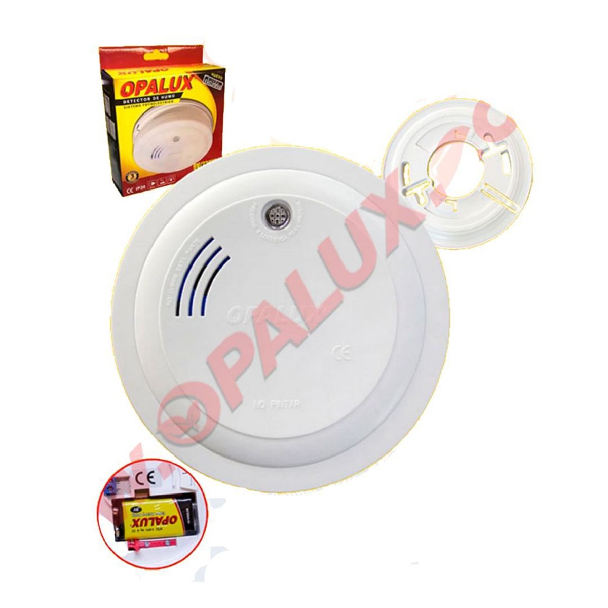 OPALUX - Detector De Humo Con Alarma 9v Opalux Lx-98