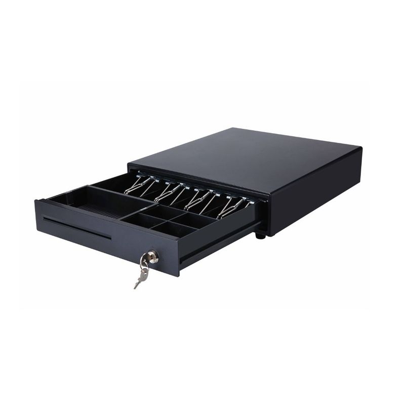 JPSYSTEMS - Gaveta cajón de dinero caja registradora 4 pisabilletes 33x37cm RJ11