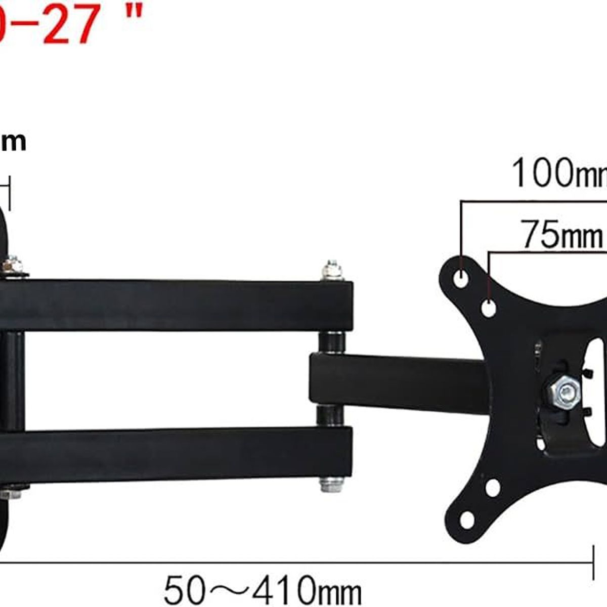 GENERICO - RACK MOVIBLE DOBLE BRAZO PARA MONITOR O TV 14 A 27"