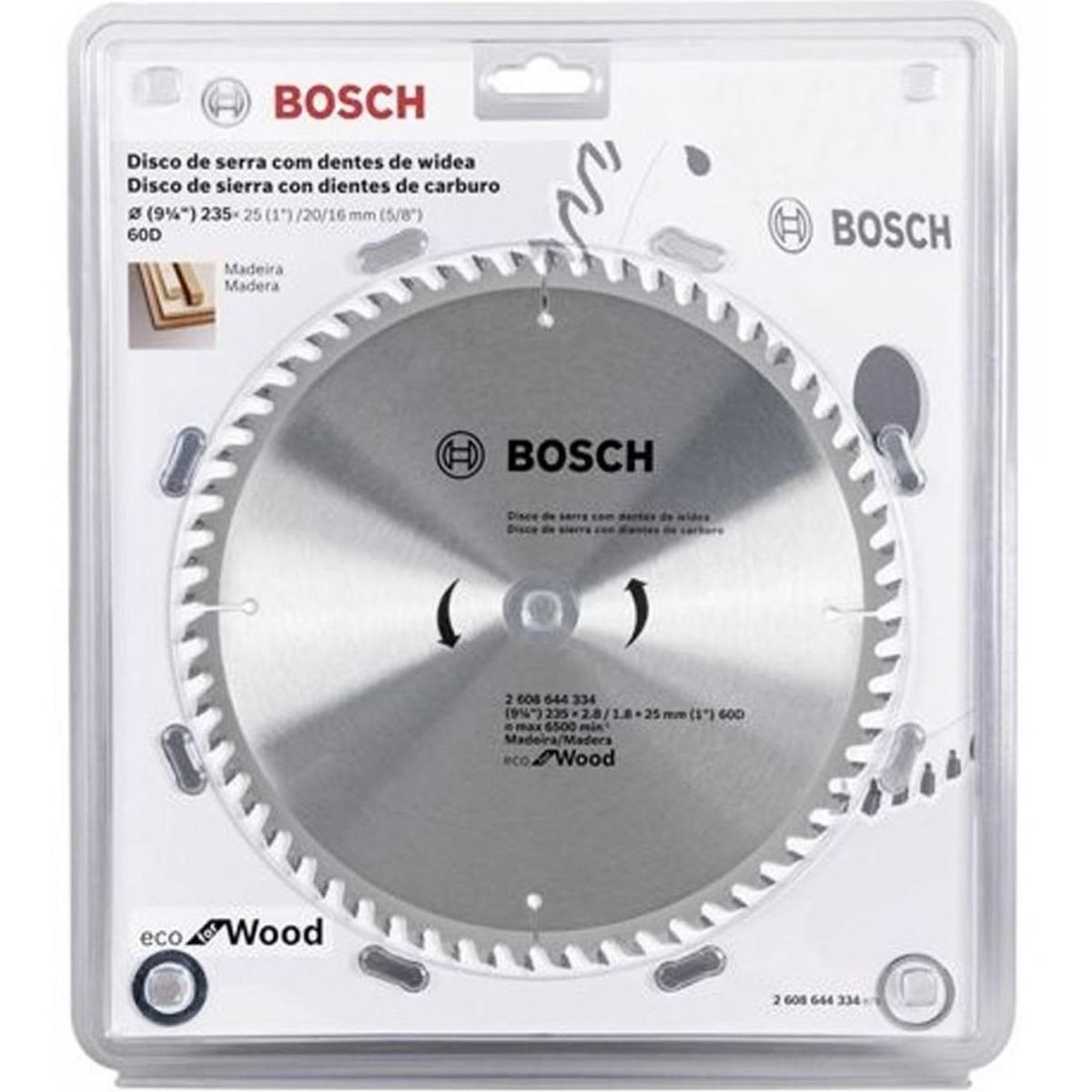 BOSCH - Disco de Corte 9-1/4" en Madera 60 Dientes para Sierra Circular Bosch