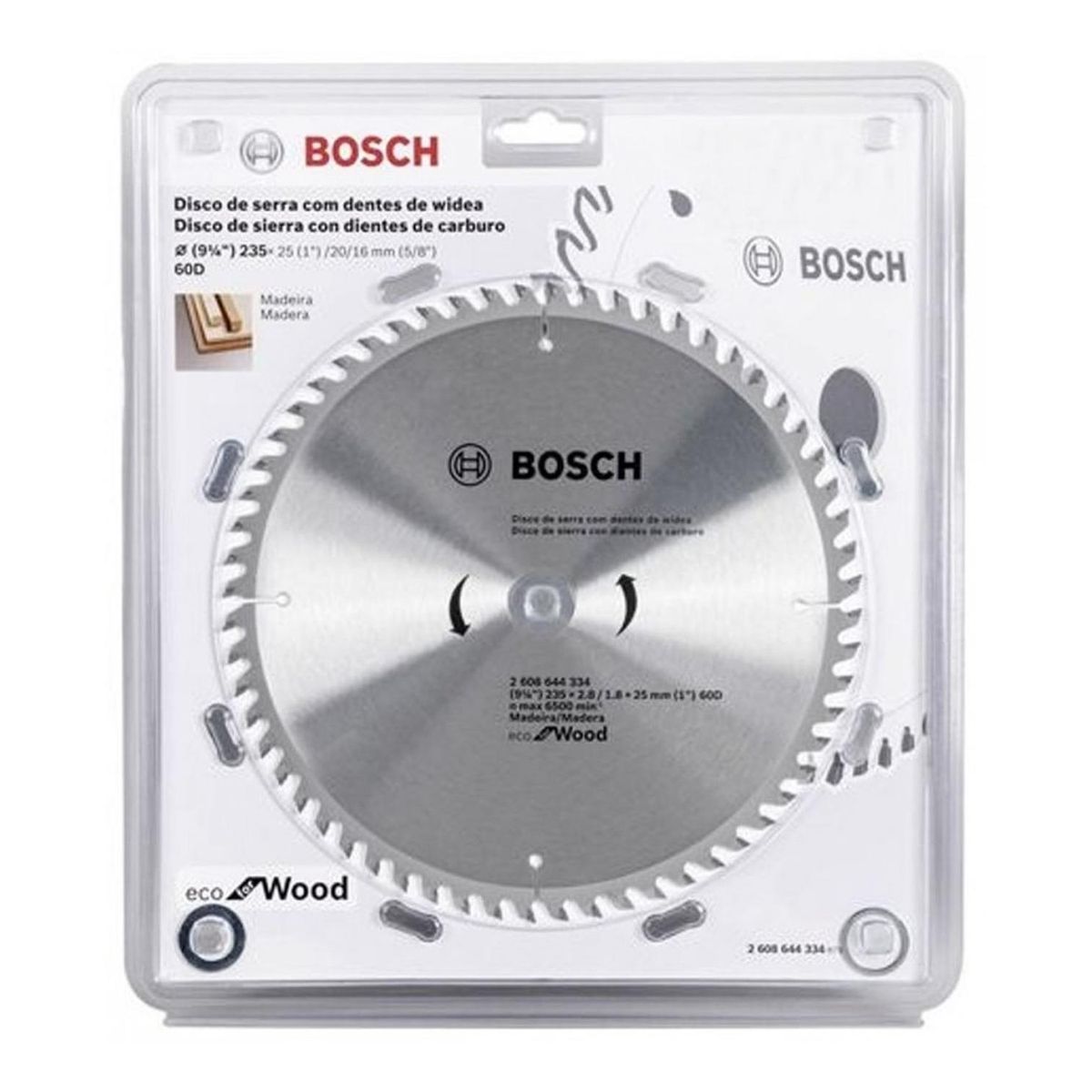 BOSCH - Disco de Corte 9-1/4" en Madera 60 Dientes para Sierra Circular Bosch
