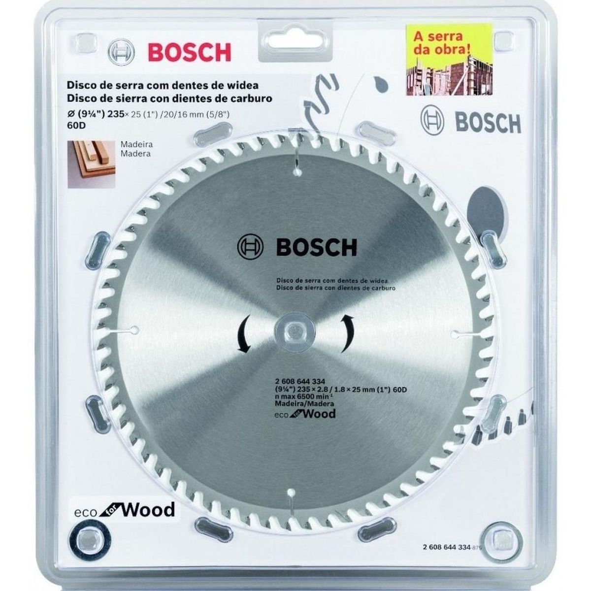 BOSCH - Disco de Corte 7 1/4" ECO Madera 60 D para Sierra Circular Bosch