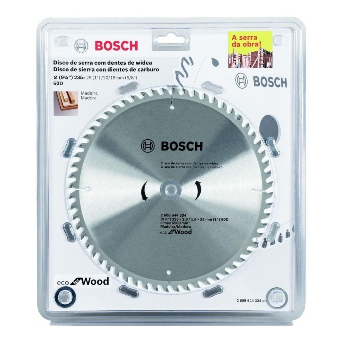 BOSCH - Disco de Corte 7 1/4" ECO Madera 60 D para Sierra Circular Bosch