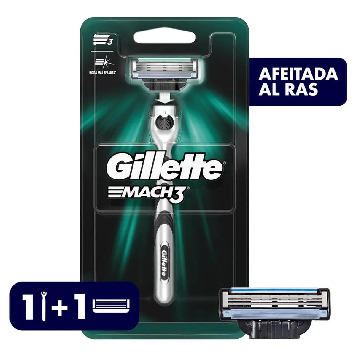 GILLETTE - Gillette Mach3 Máquina para Afeitar Recargable Cartucho