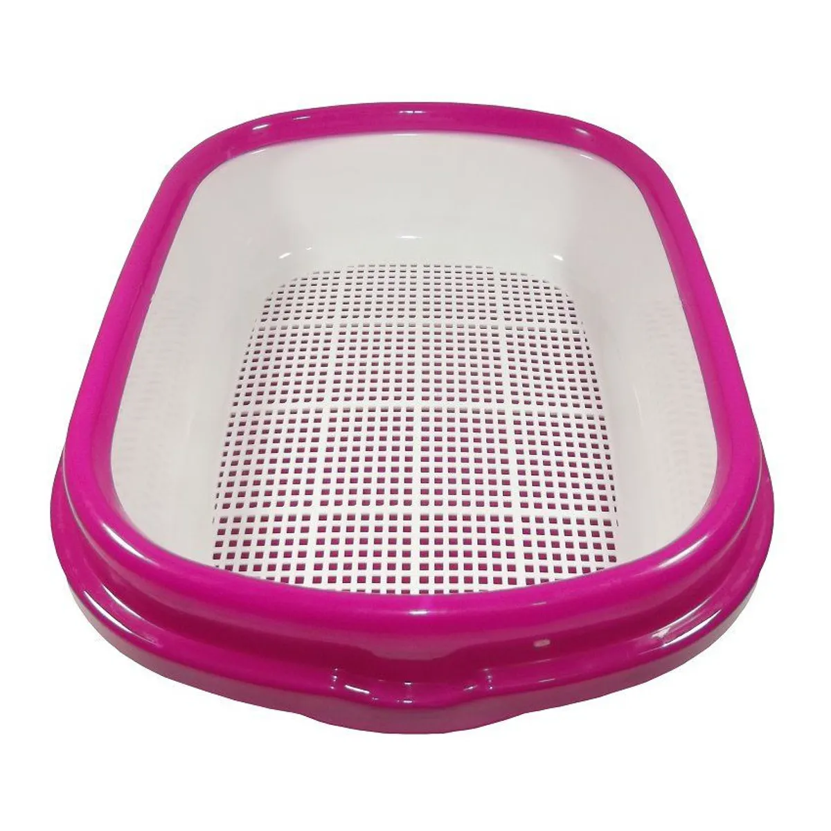 GENERICO - Bandeja Arenero Gatos con Rejilla Cernidora - Grande - Rosa