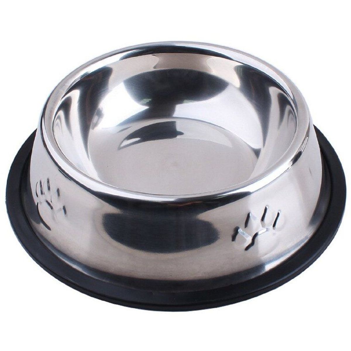 GENERICO - Plato Comedero Acero Inoxidable - Mediano - Antideslizante