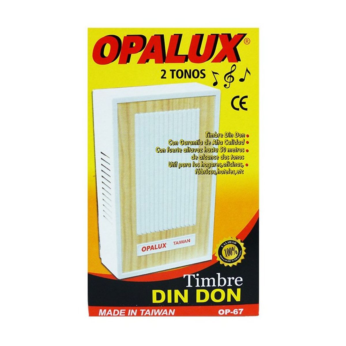 OPALUX - Timbre DIN-DON clásico para casa 220 VAC