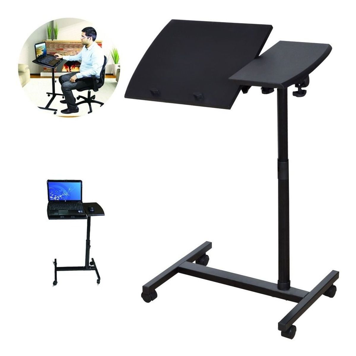 OEM - Mesa Escritorio Plegable para Computadora Laptop con Ruedas