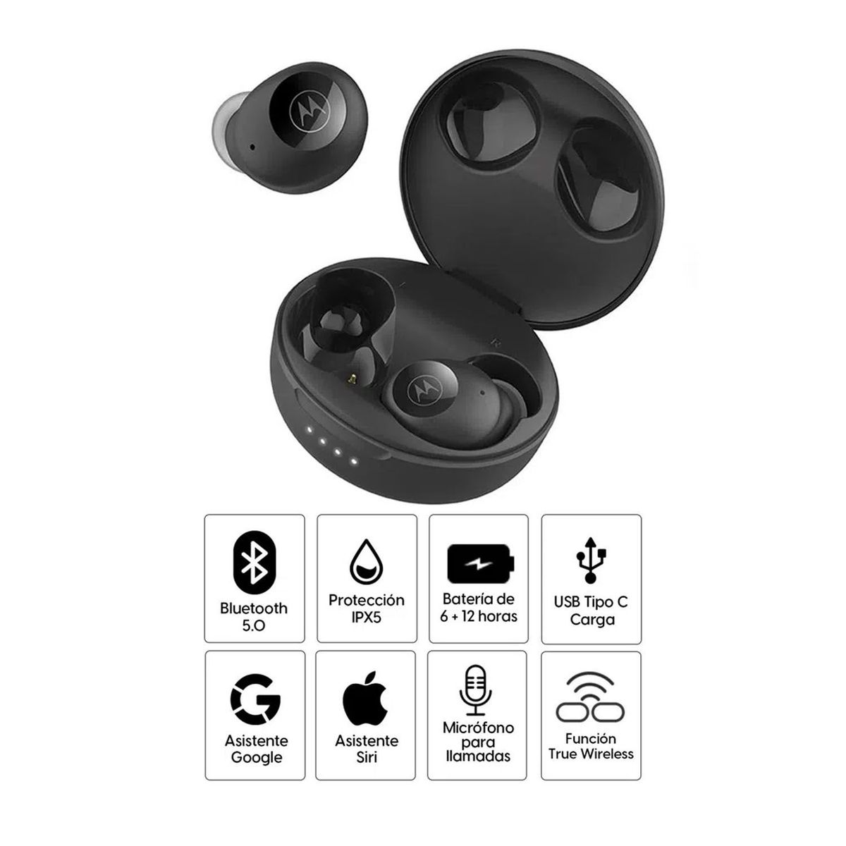 MOTOROLA - Audífonos bluetooth True Wireless Motorola Vervebuds 250