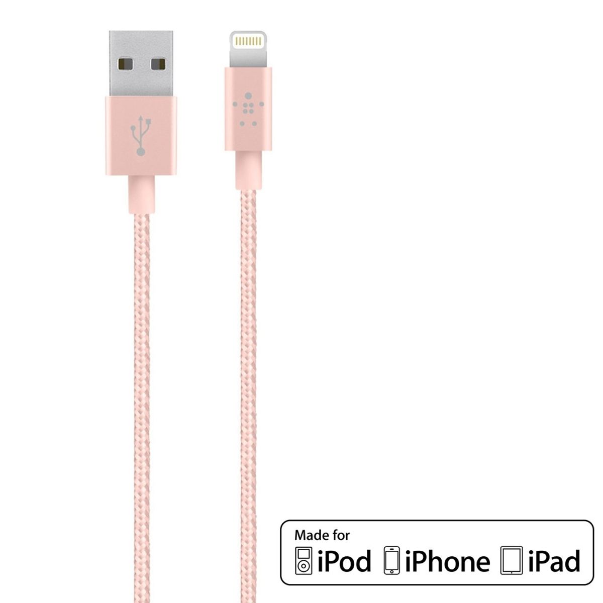 BELKIN - Cable Belkin Lightning to USB 120cm Rose Gold iPhone - F8J144bt04-C00