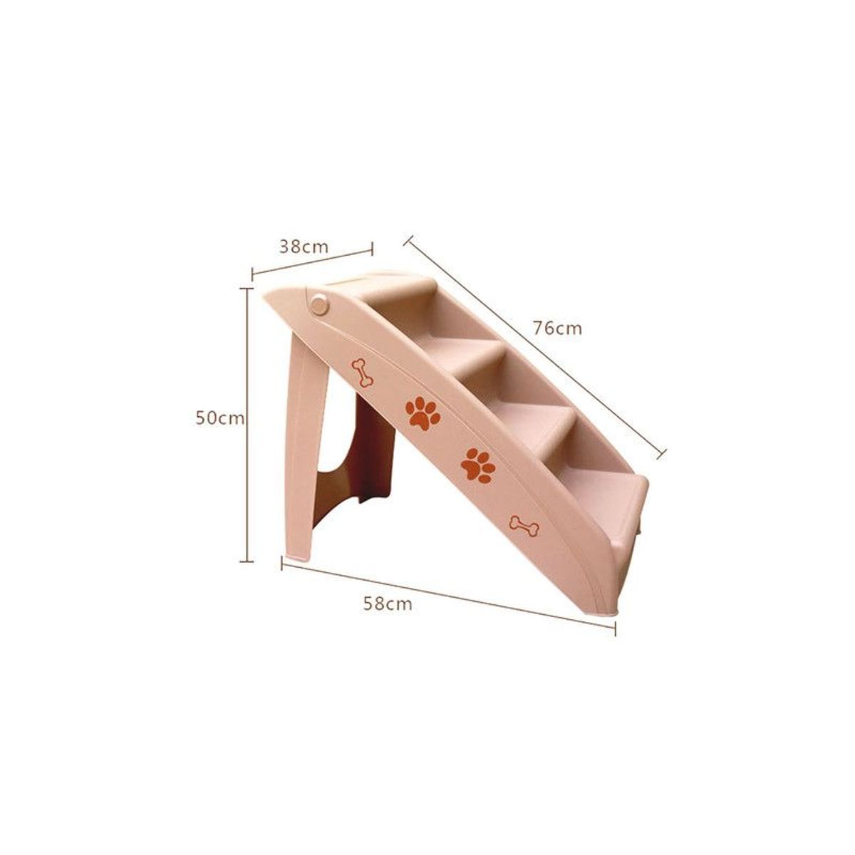 QUE PATAS PET SHOP - Escalera Plegable Portátil 4 Escalones Para Mascotas Marrón