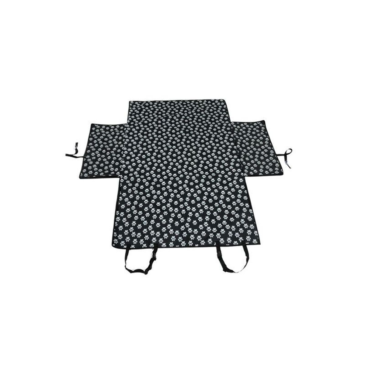 QUE PATAS PET SHOP - Funda Maletera Impermeable Negro con Huellas para Mascotas