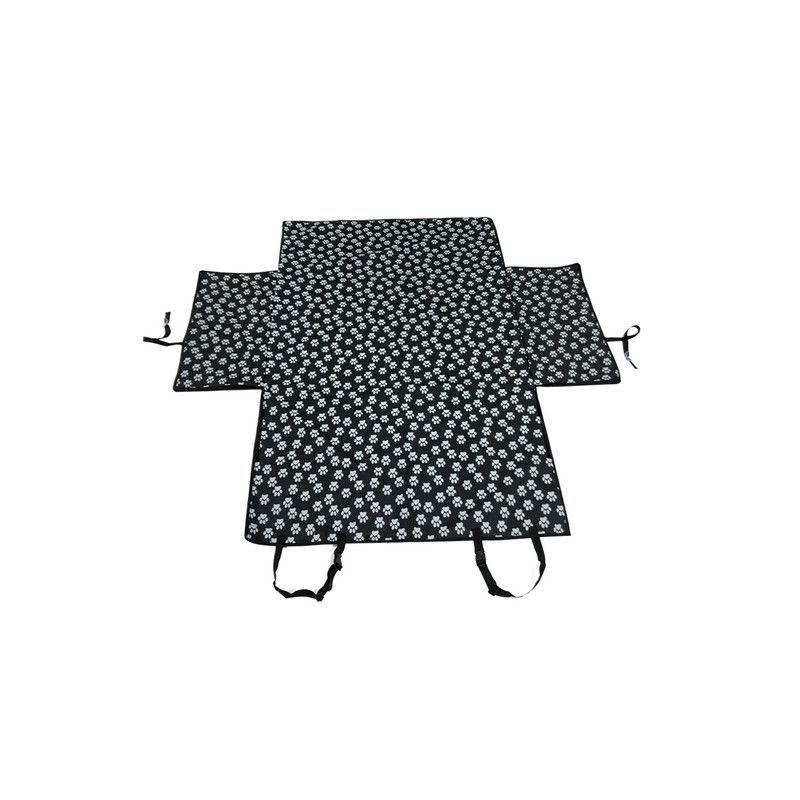 QUE PATAS PET SHOP - Funda Maletera Impermeable Negro con Huellas para Mascotas