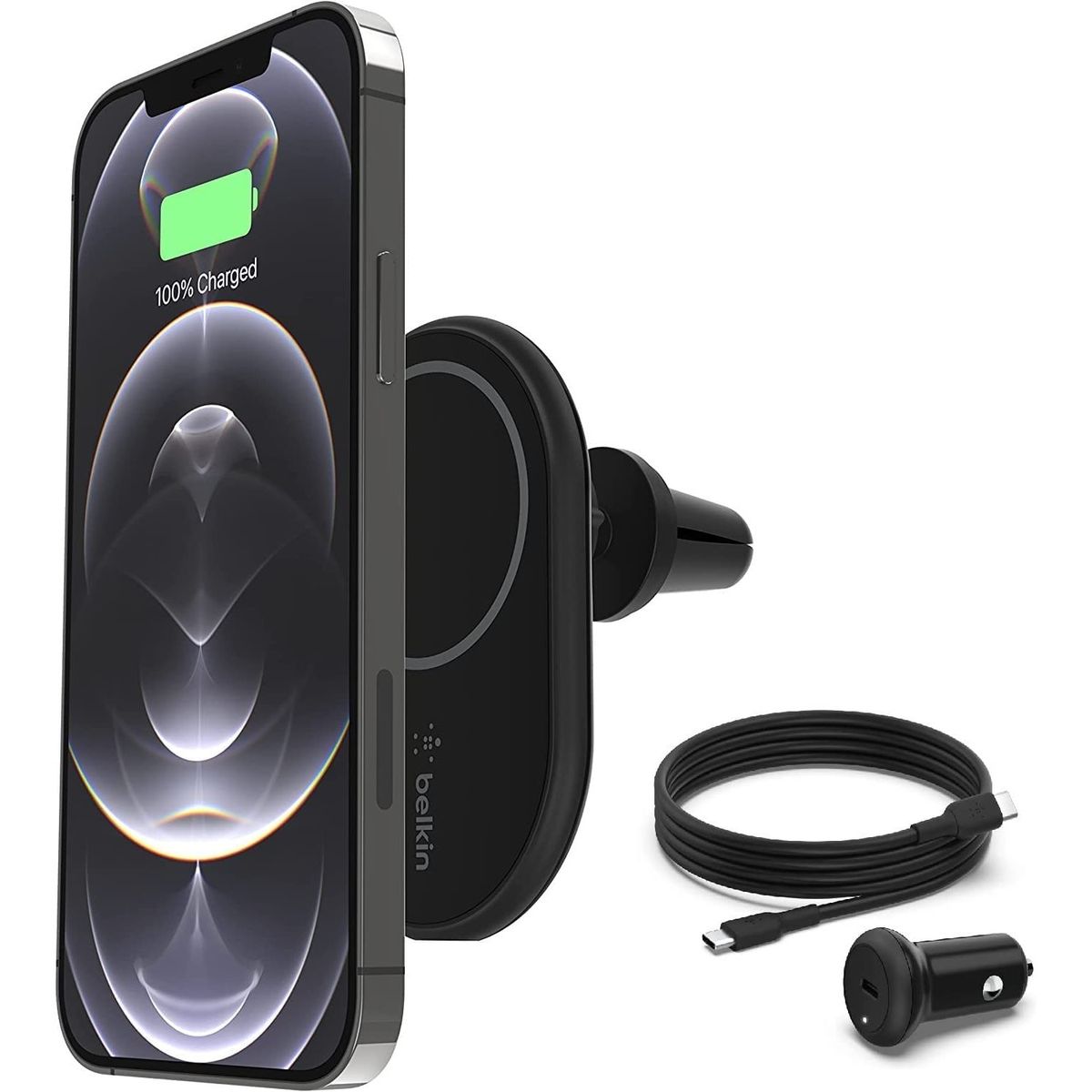 BELKIN - Belkin Soporte de carga magnética MagSafe para iPhone WIC004btBK-NC