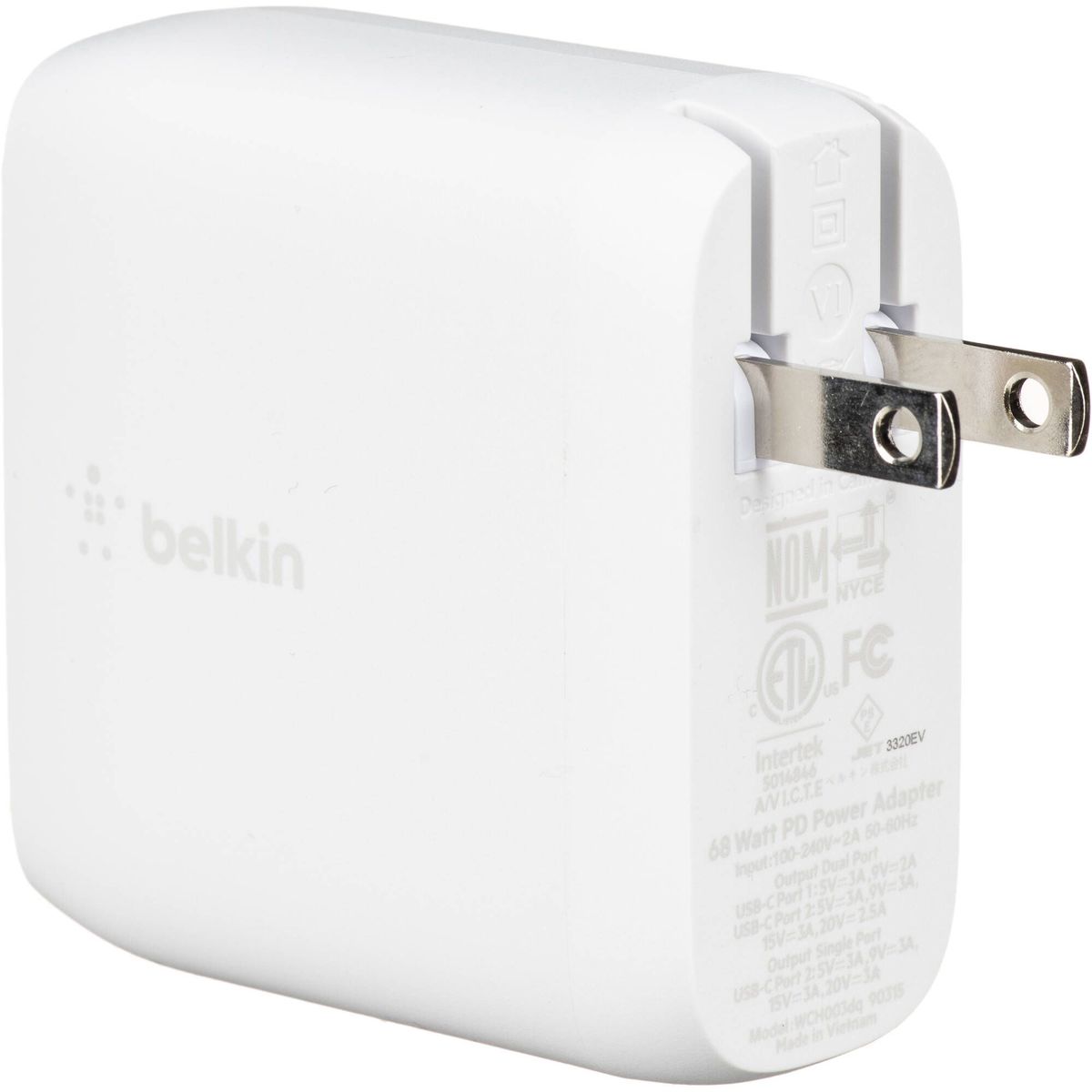 BELKIN - Belkin Cargador Dual 68W PD USB-C BOOST CHARGE - WCH003dqWH