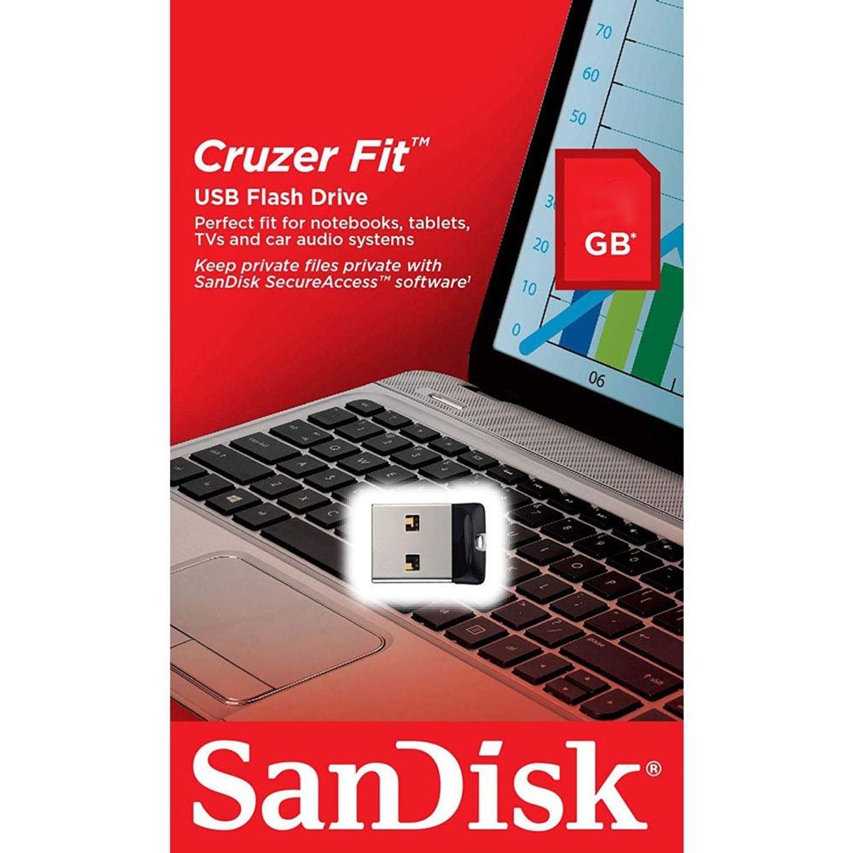 SANDISK - SanDisk Cruzer Fit 8GB Unidad Flash USB - SDCZ33-008G-G35
