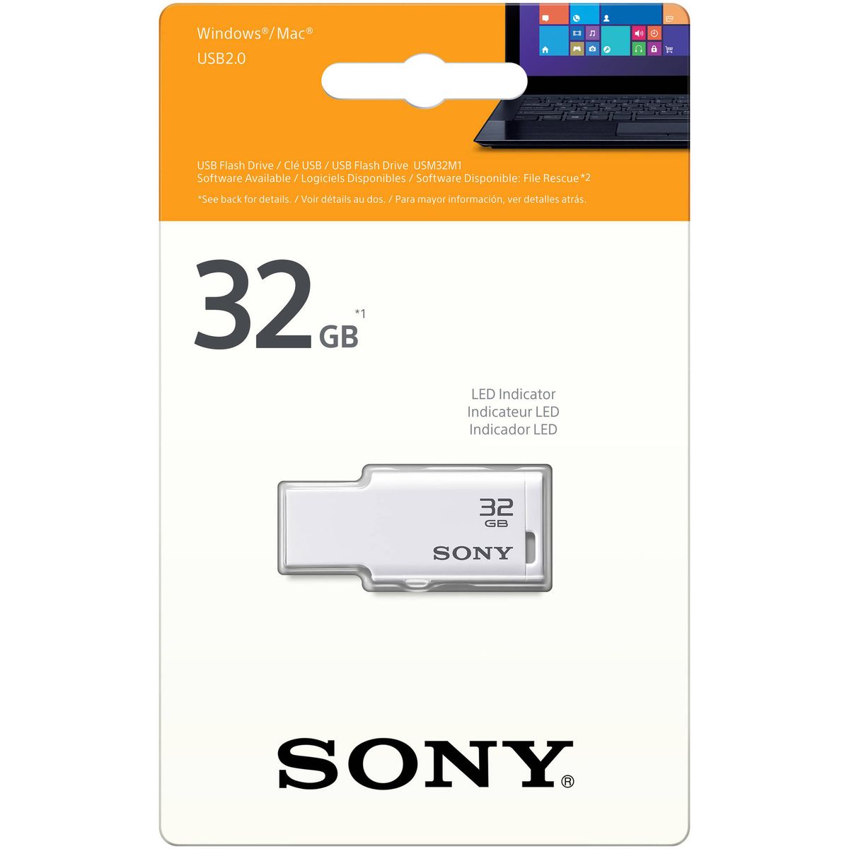SONY - Memoria USB 32GB Sony M1 MicroVault Blanco - USM32M1W