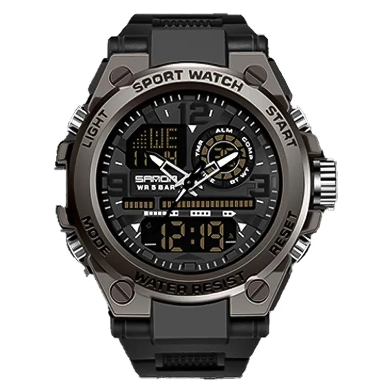 SANDA - RELOJ HOMBRE SANDA MILITAR DEPORTIVO NEGRO 6024