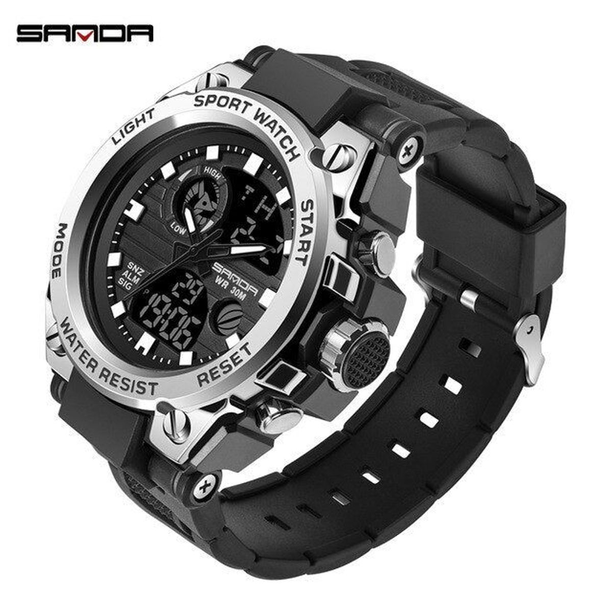 SANDA - RELOJ HOMBRE SANDA NEGRO PLATEADO 739