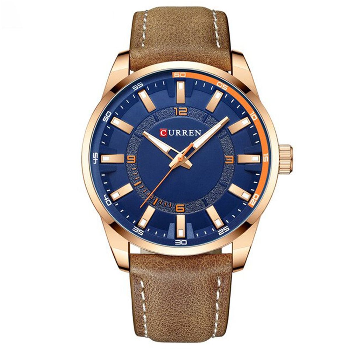 Curren - RELOJ CURREN 8390 MARRON PUNTO AZUL