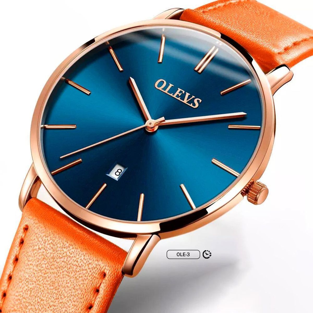 CLOCK PERU - RELOJ HOMBRE OLEVS MARR?N AZUL L5868G