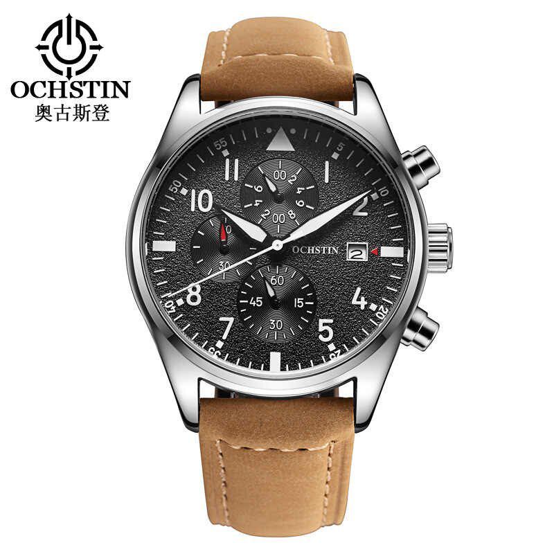 OCHSTIN - RELOJ OCHSTIN 7227 MARRON CUERO ELEGANTE