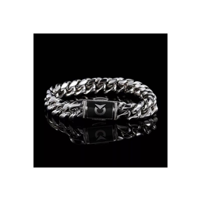 GENERICO - Brazalete de Hombre en Acero Inoxidable Plateado  BRA-24