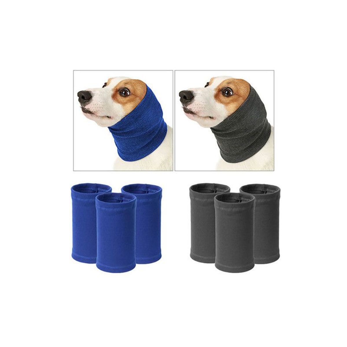 QUE PATAS PET SHOP - Protector para Cabeza Antiestrés para Mascotas Gris Talla M
