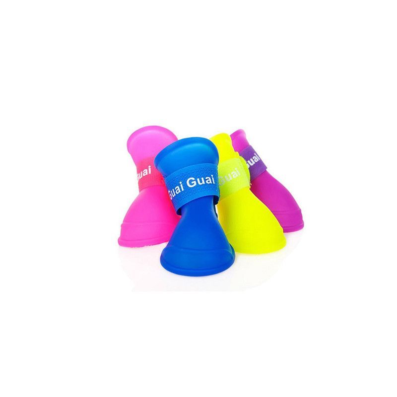 QUE PATAS PET SHOP - Zapatos de Silicona Negro Talla M