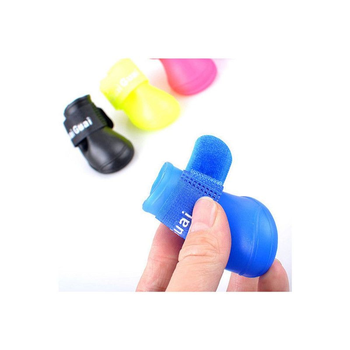 QUE PATAS PET SHOP - Zapatos de Silicona Negro Talla XL