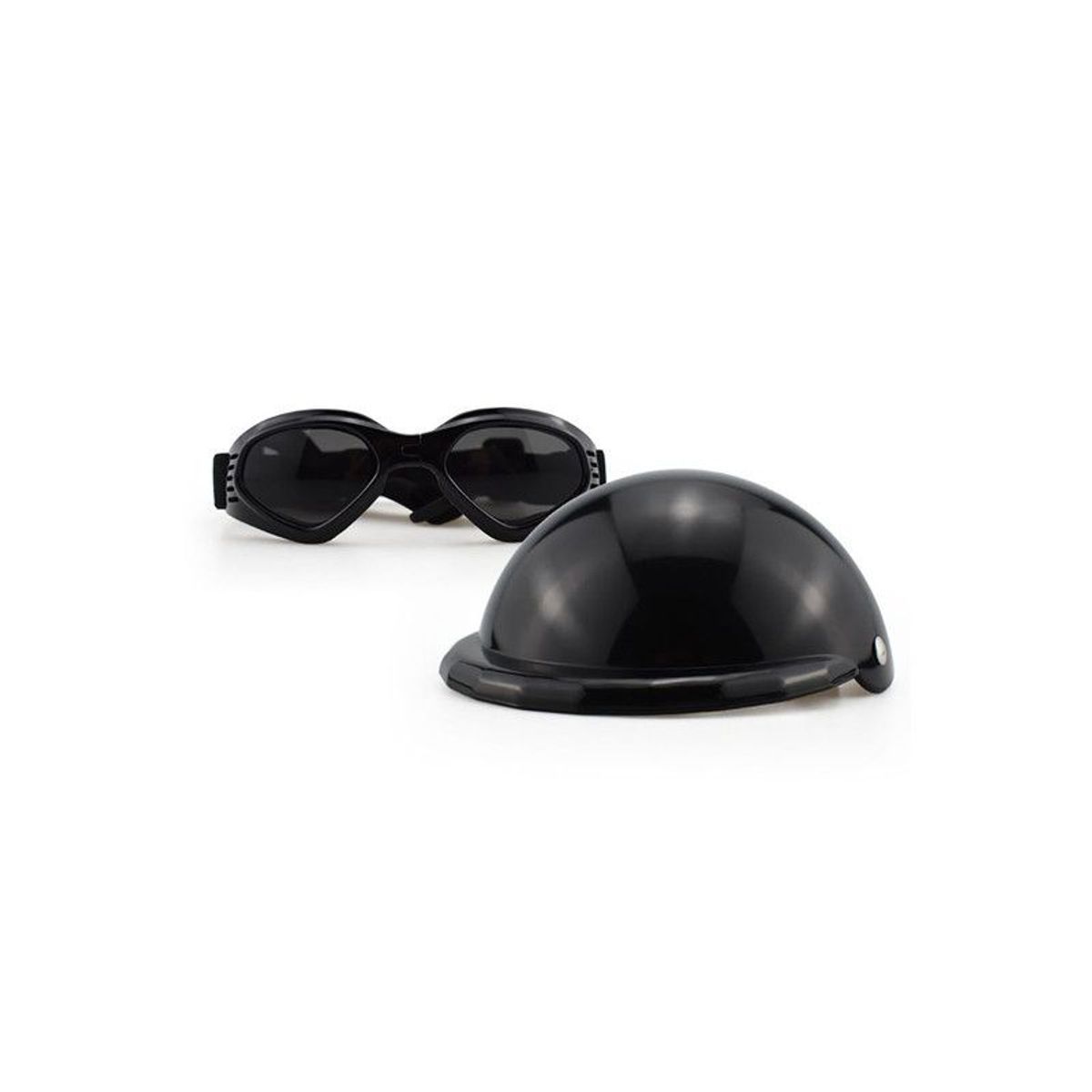 QUE PATAS PET SHOP - Casco con Lentes para Mascotas Negro Talla M