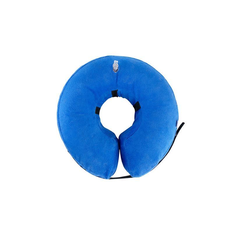 QUE PATAS PET SHOP - Collarín Inflable para Mascotas Azul Talla S